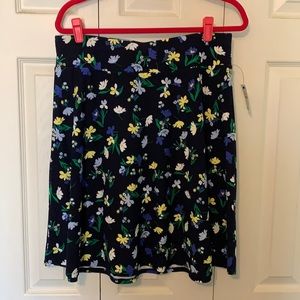 Spring floral elastic waist skirt